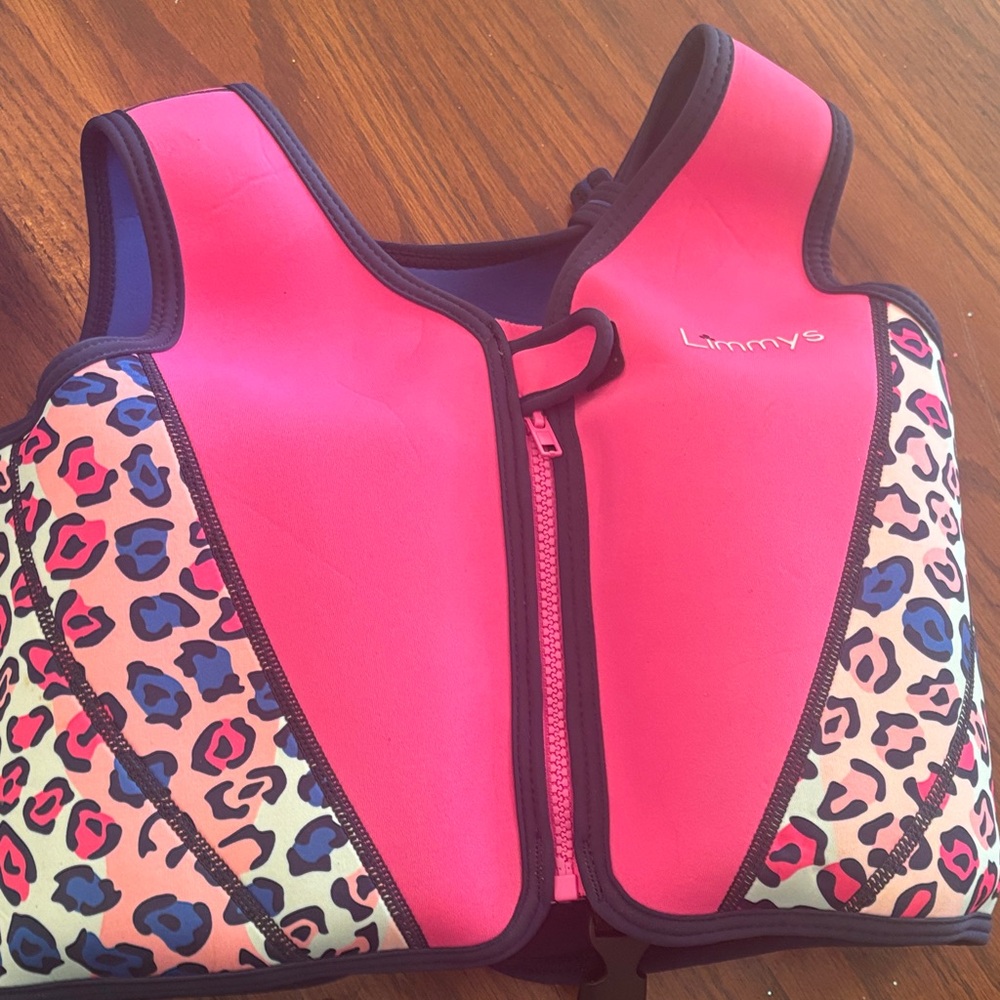 Kids Swim Vest - Pink Leopard